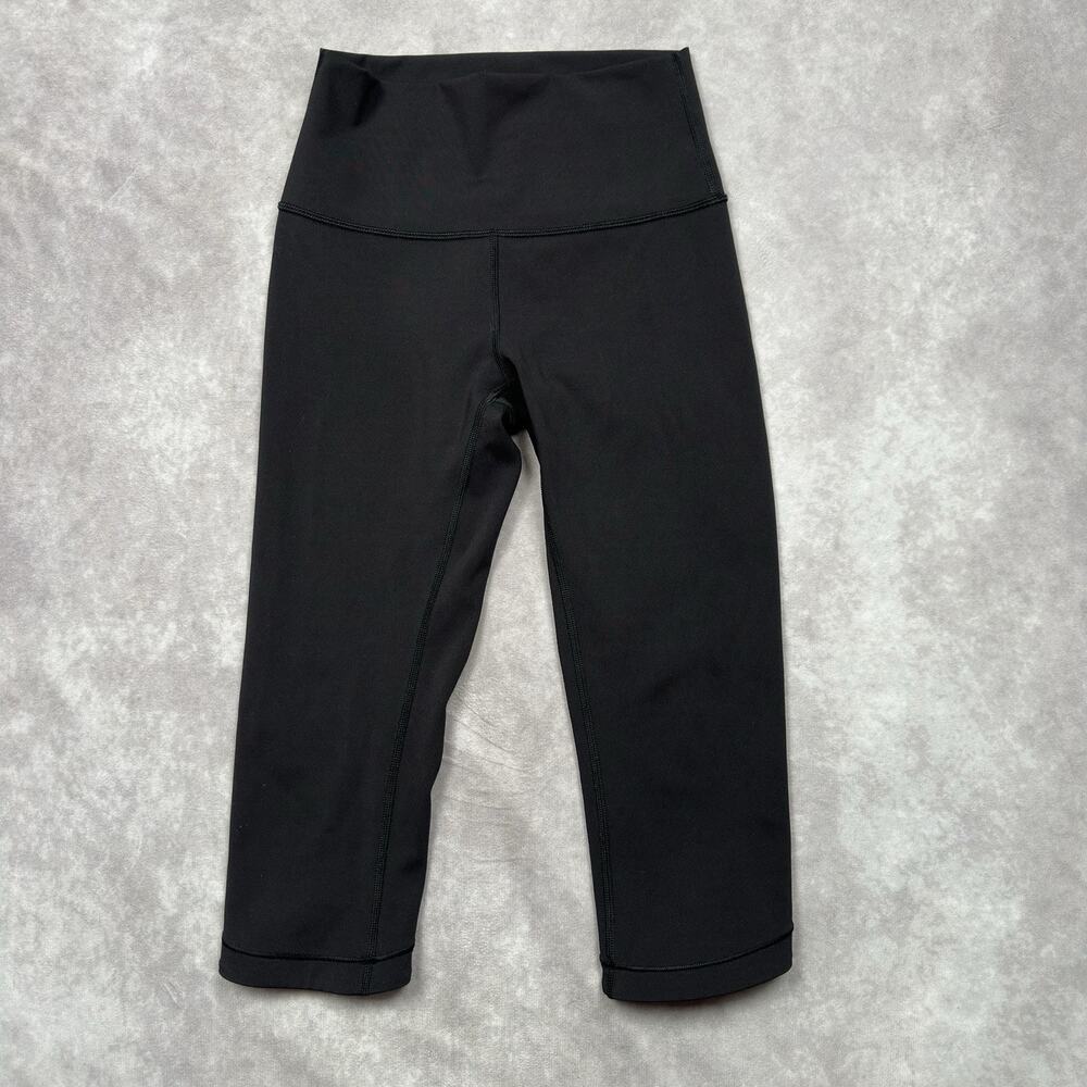 Lululemon Wunder Under Crops Size 4 Hi Rise Black Leggings Luon 16 Inch Inseam